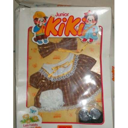 Tenue Kiki Junior "robe marron à dentelle" et culotte blanche